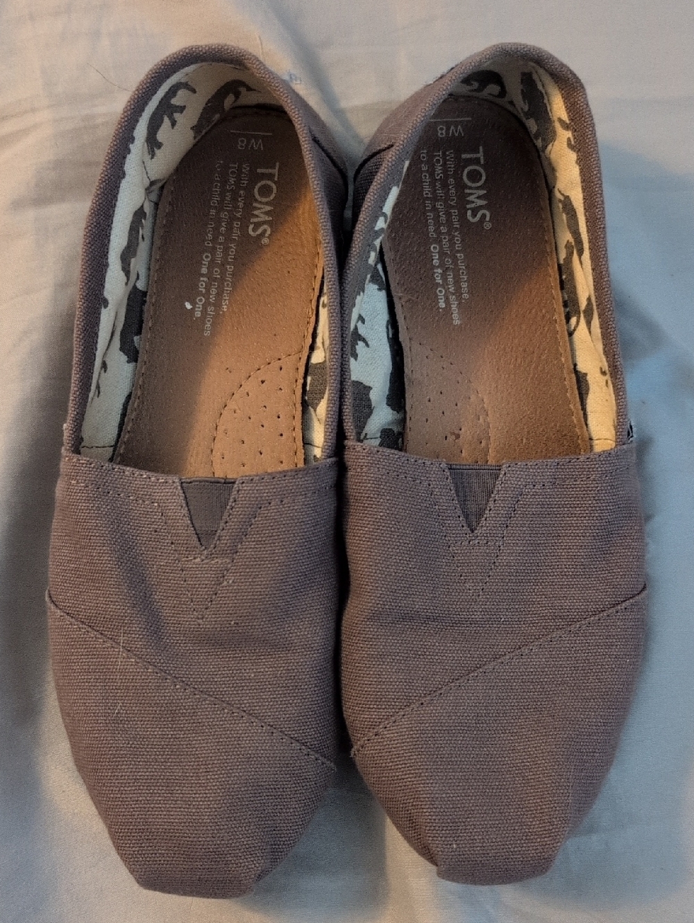 Toms Classic Canvas Slip-On Flats in Taupe